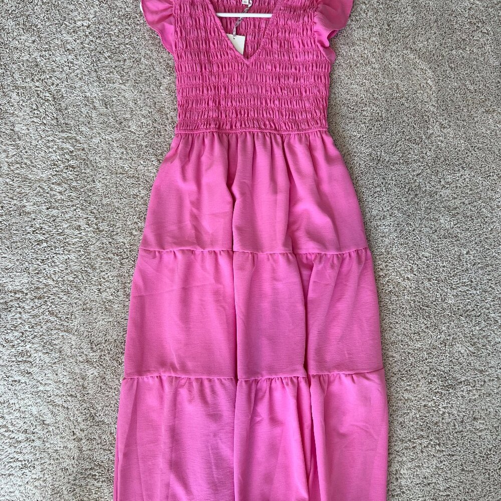 🎀 A By The River Smocked Flutter-Sleeve Maxi Dress – NWT 🎀